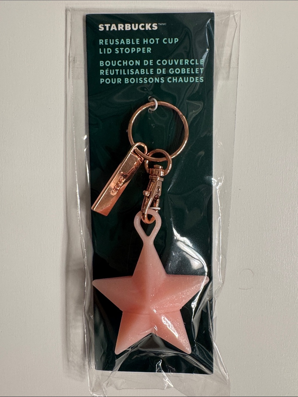 Starbucks Reusable Hot Cup Lid Stopper Pink Star 🆕